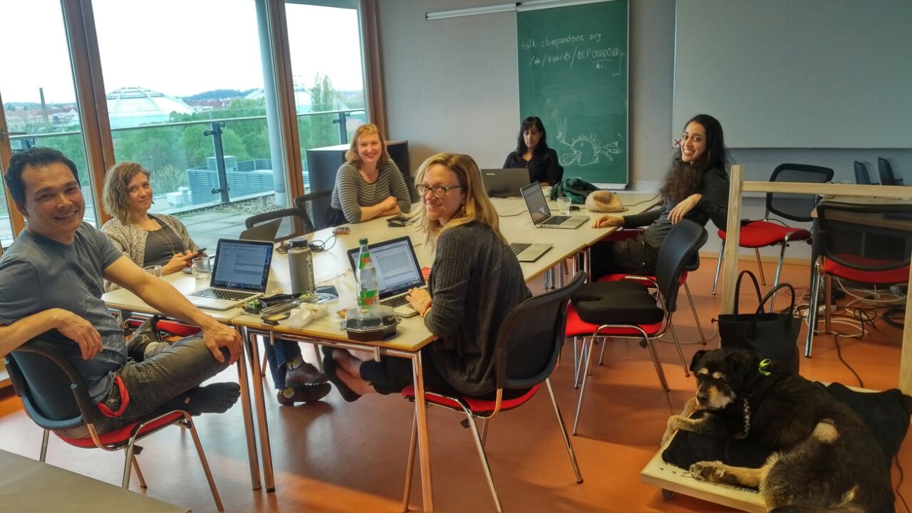 Some of the Science Team ready to answer your questions from the MPI-EVA in Leipzig, Germany