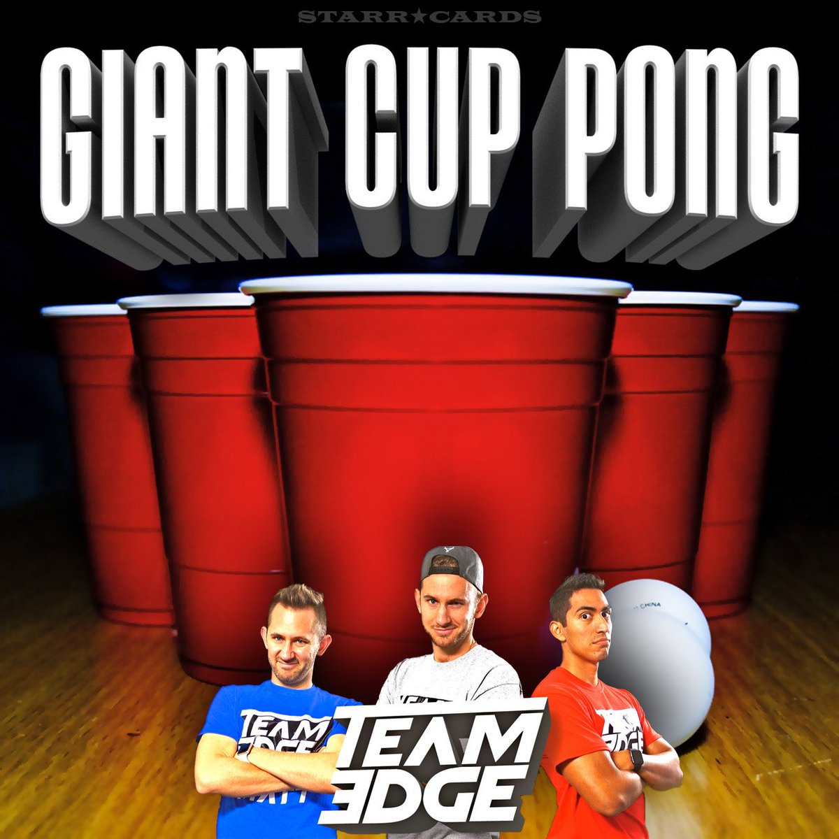 StarrCards's tweet photo. Team Edge supersizes table tennis and beer pong (minus the libation) https://t.co/GJ8HaPWEJQ 🏓 #pingpong #beerpong https://t.co/m3BCez5cBC