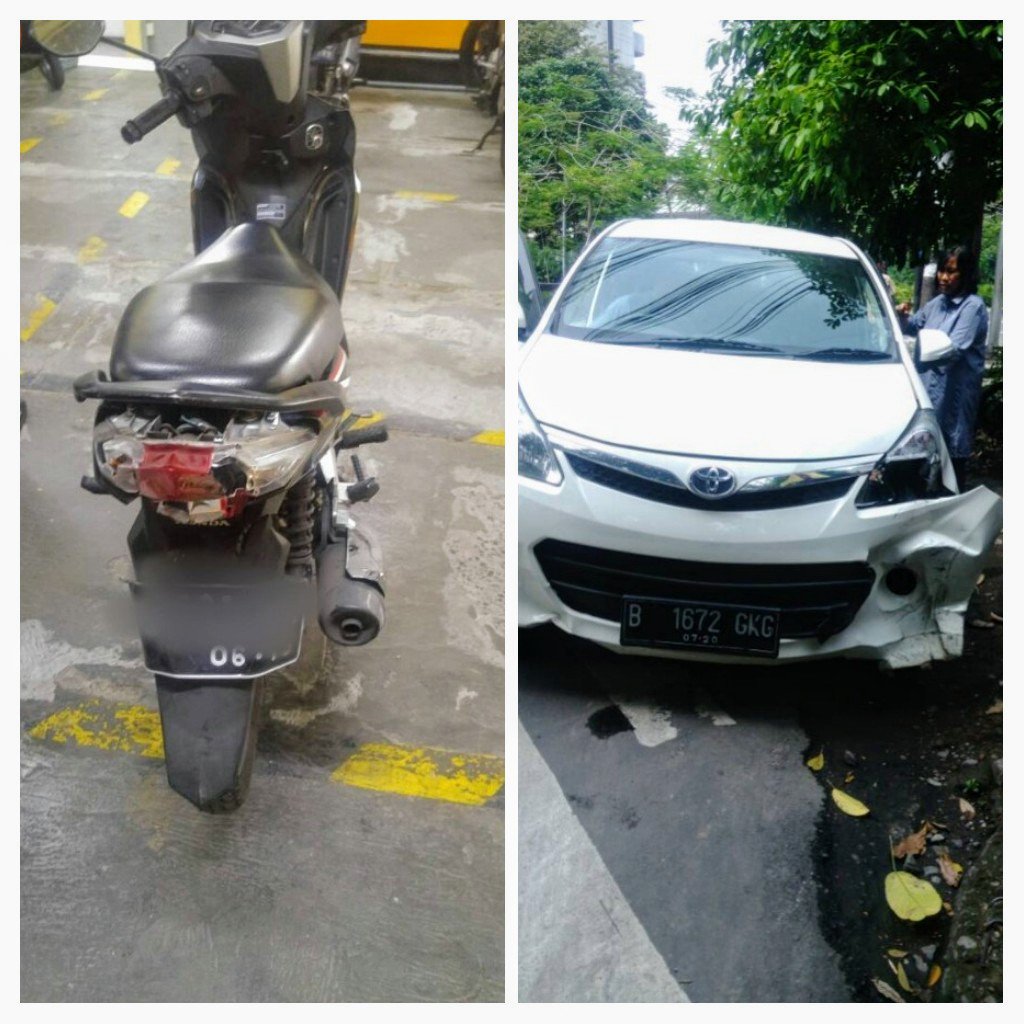 primaws's tweet photo. @TMCPoldaMetro mobil kemungkinan milik polisi, nabrak motor yg berhenti di lampu merah dan tidak mau bertanggung jawab tolong dibantu https://t.co/HvNcuzat1c