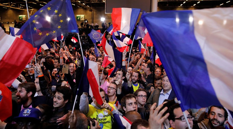 RT_com's tweet photo. '#EmmanuelMacron, a creation of French media &amp; finance, now faces a real campaign' (Op-Ed) https://t.co/w39m0ztVTx https://t.co/ikZh9dhI6K
