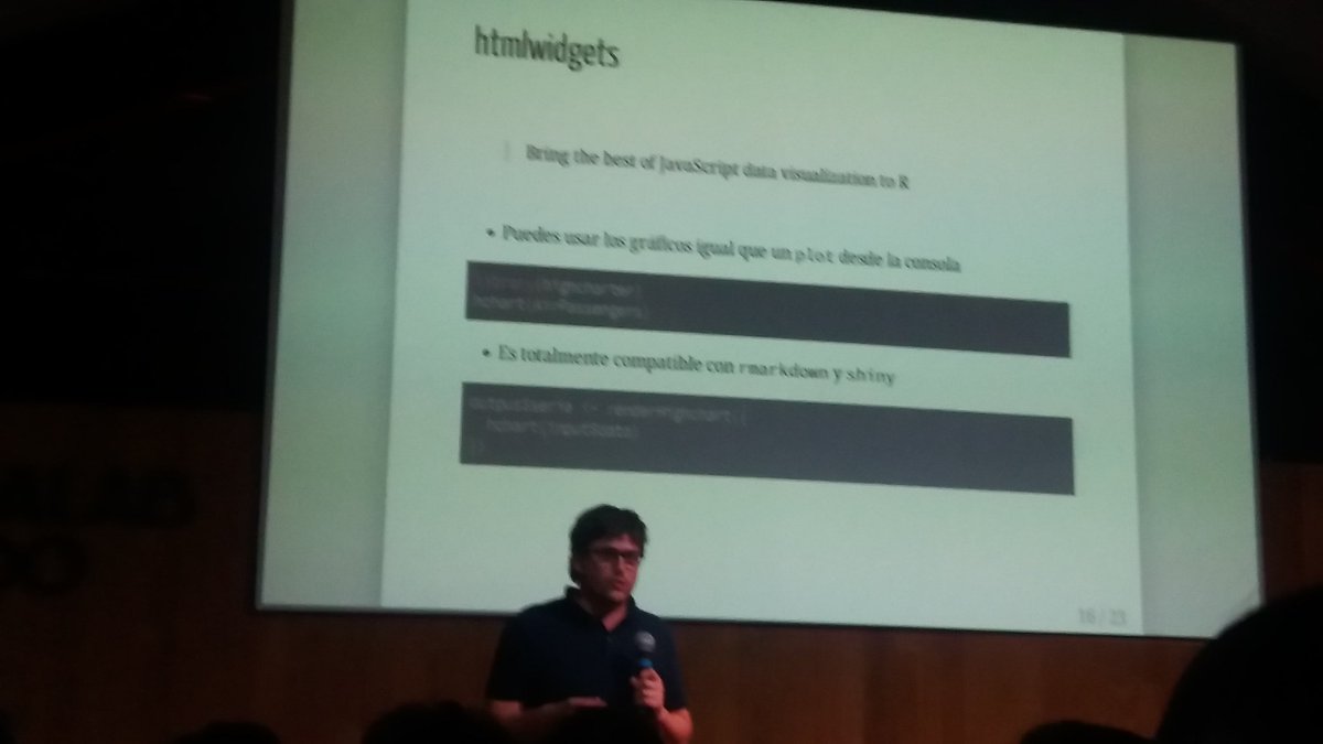 AnahiMartin_'s tweet photo. Muy interesante la presentación de @jayusor @R_Hisp  #visualización en R con htmlwidgets. https://t.co/QtqyqDiNDG