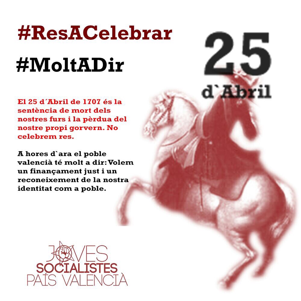 jovescullera's tweet photo. 25 d'abril de 1707 #resacelebrar 25 d'abril de 2017, 110 anys després #moltadir https://t.co/6it4EZQtDS