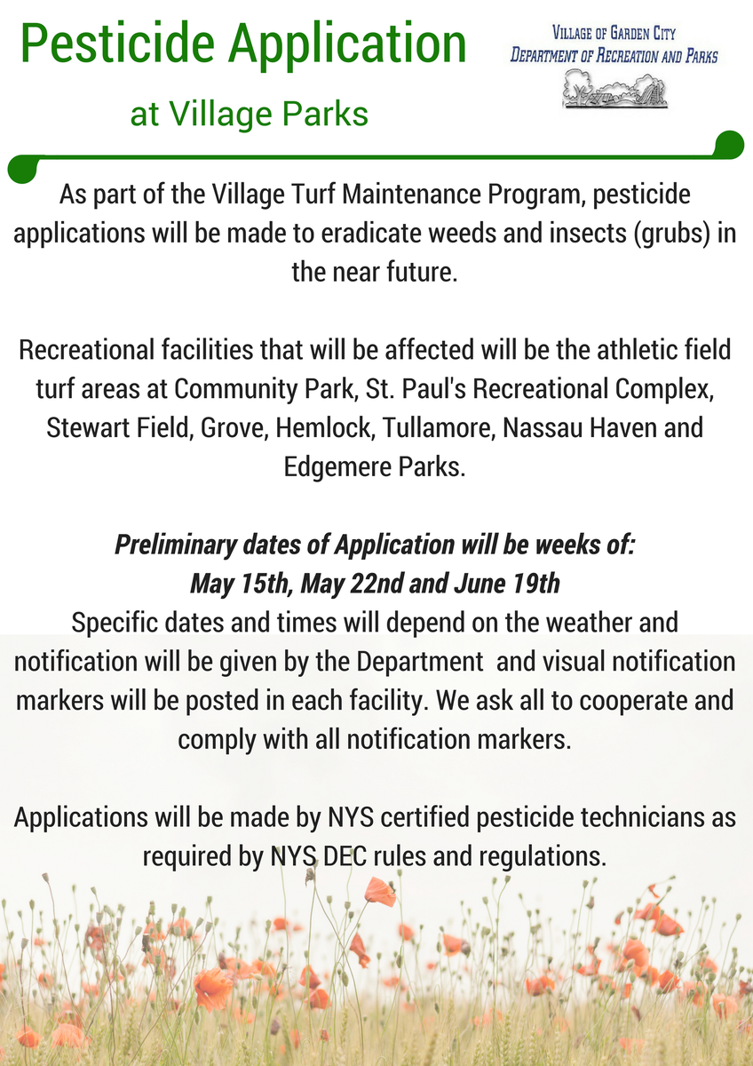 Garden City Ny V Twitter Pesticide Application Notice From Our