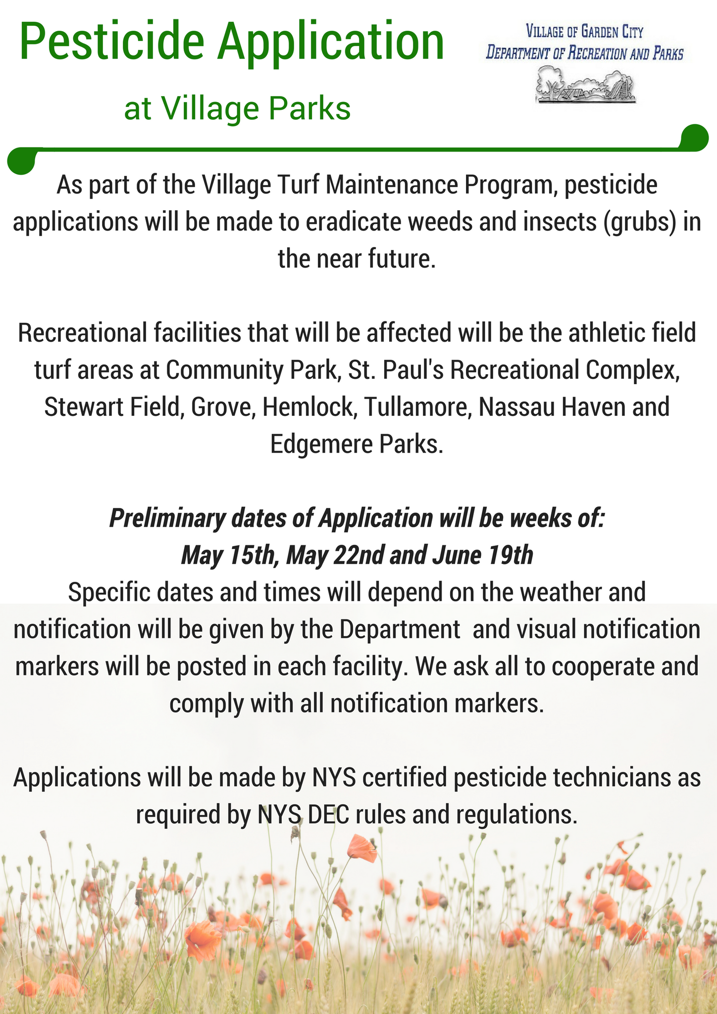 Garden City Ny On Twitter Pesticide Application Notice From