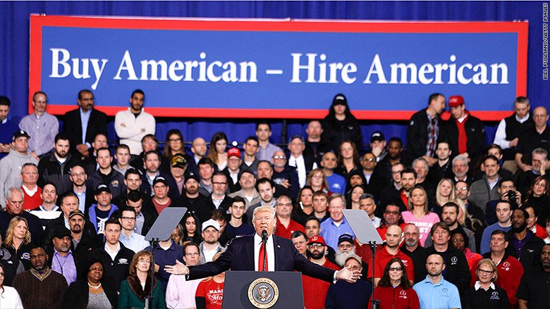 CNN's tweet photo. The White House put up a webpage crediting Trump with adding 500,000 new jobs. That's a stretch. @CNNMoney explains: https://t.co/oOsByRRngE https://t.co/Y7mxkgKGSc
