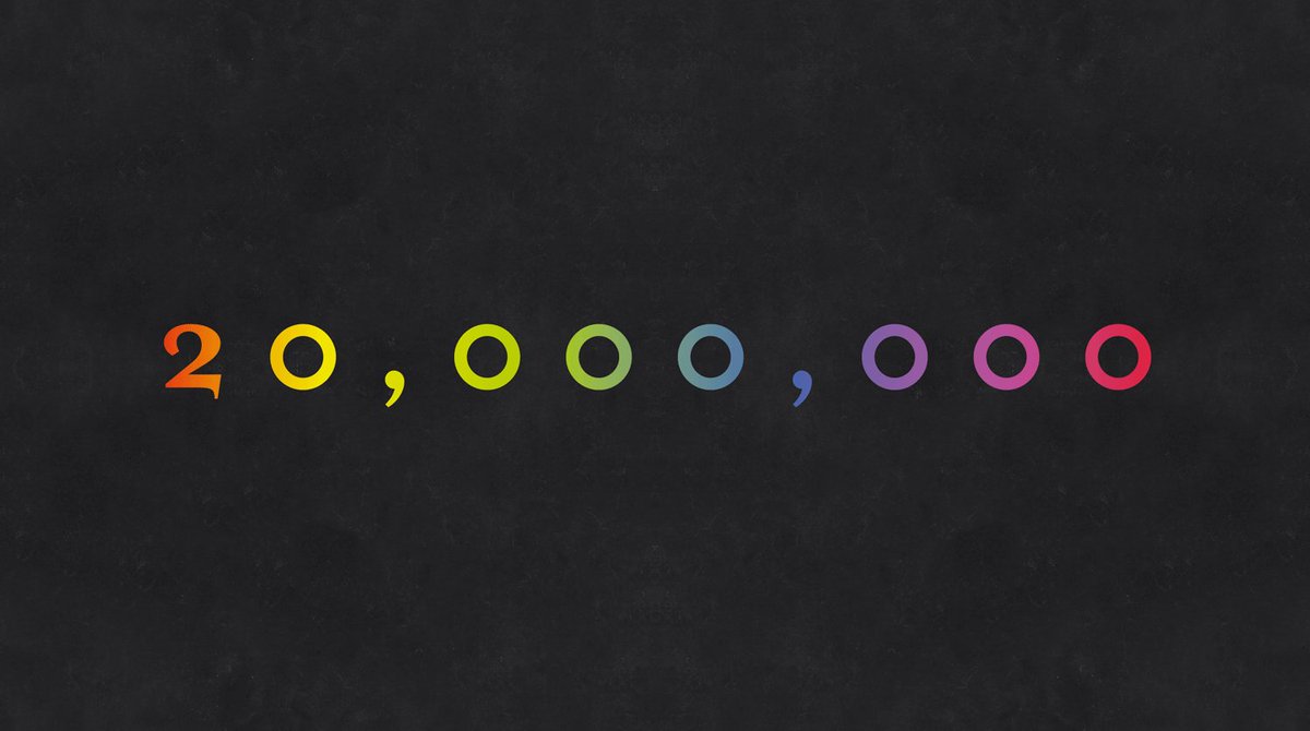 coldplay's tweet photo. 20,000,000 @Twitter followers! Amazing. (And welcome onboard @MonicaJ44818290, who was the 20 millionth.) PH https://t.co/TPmsAdG9Ws