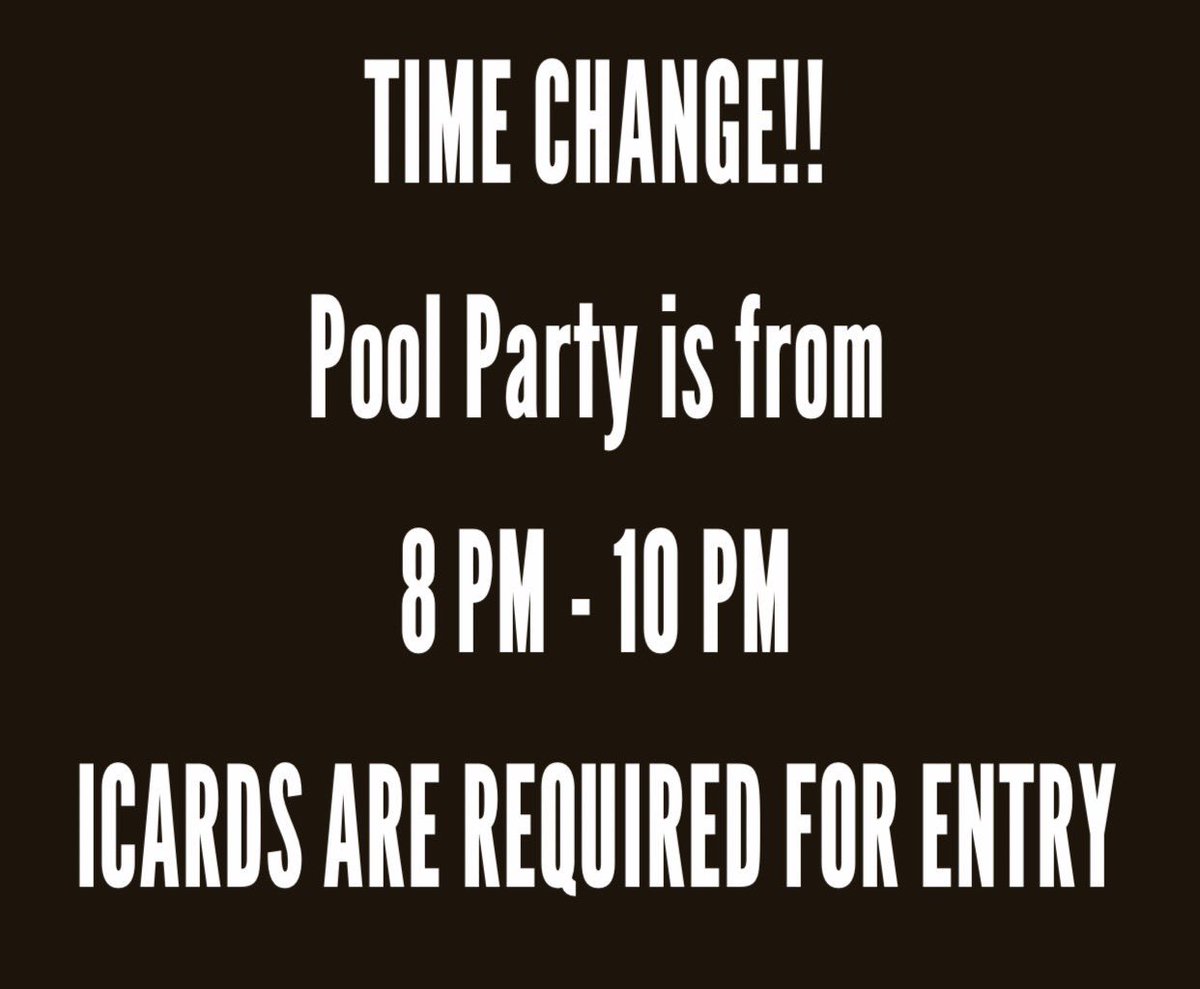 IUPNPHC's tweet photo. POOL PARTY NOW STARTS AT 8PM!!!!! #IUP RETWEET! https://t.co/GxE68wVrjS