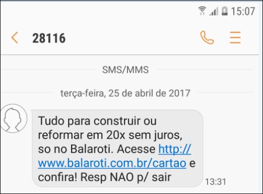 SamuelDeVargas's tweet photo. É uma falta de respeito o envio de SMS sem autorização do consumidor, @Balaroti #Balaroti. https://t.co/QOljimwksG