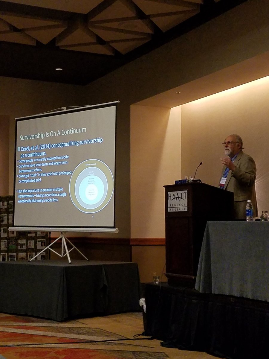 AASuicidology's tweet photo. Dr. Bill Feigelman discusses @juliecerel and others work researching #suicide #losssurvivor #LOSS17 https://t.co/kfRtIpfqpE