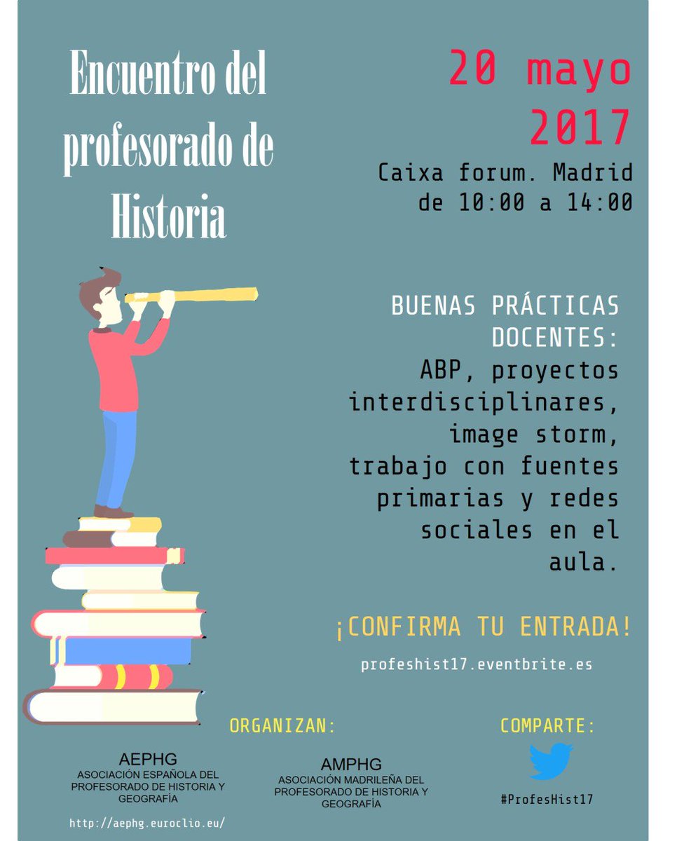 dsobrino's tweet photo. Encuentro del profesorado de historia en Madrid. ¿Te apuntas? https://t.co/I4fGoGZBTD https://t.co/xq4wBrbJFq