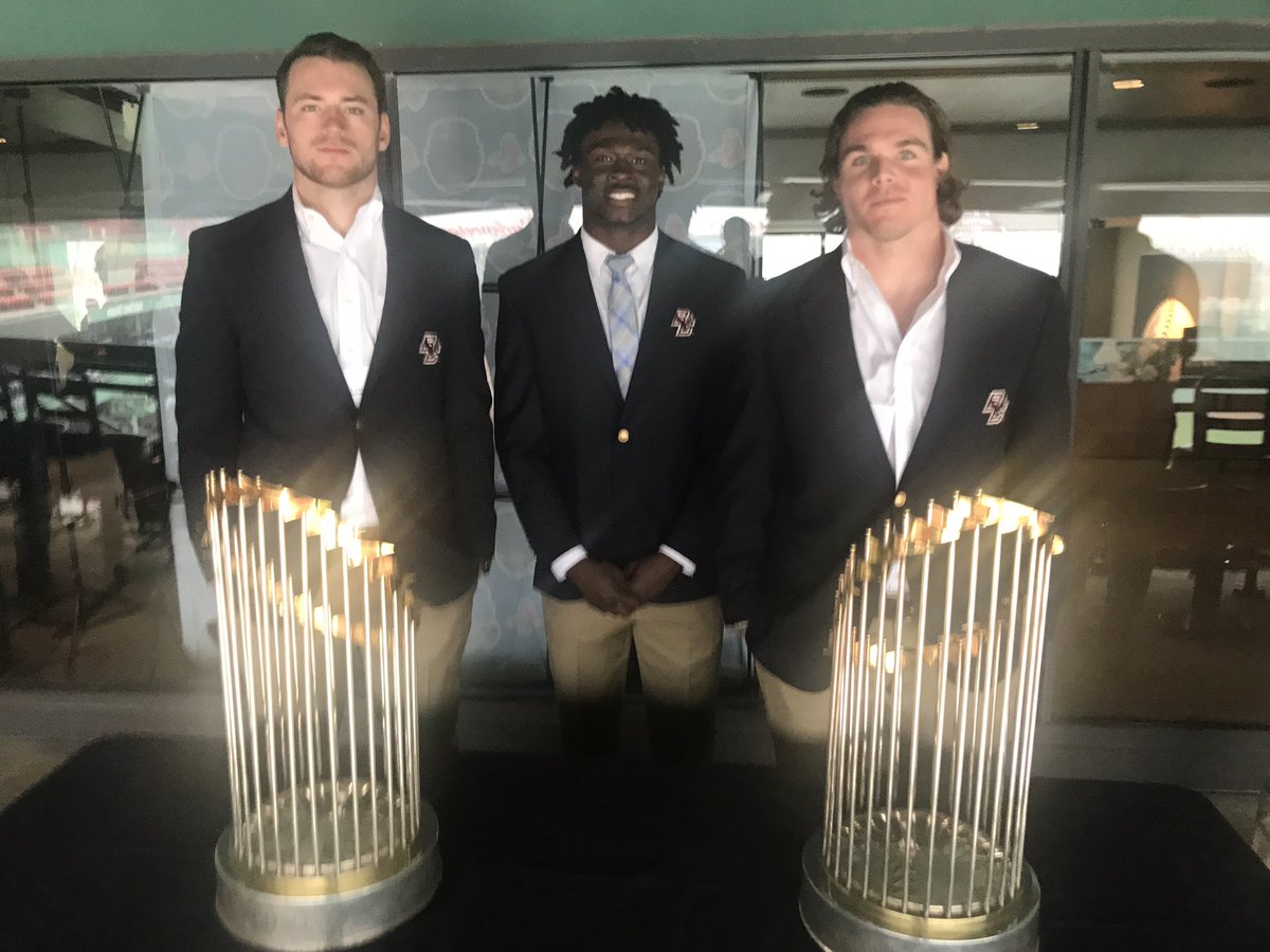 Checking out the hardware at <a href="/fenwaypark/">Fenway Park</a> #FootballAtFenway
