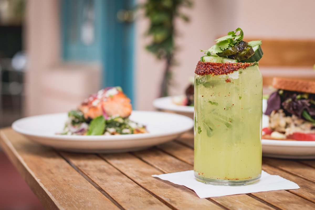 W/ tequila, jalapeno-spiced agave nectar, &amp; a chili-tamarind rim; it's easy to see why the 'Father Kino' is one of Tucson's best #cocktails.