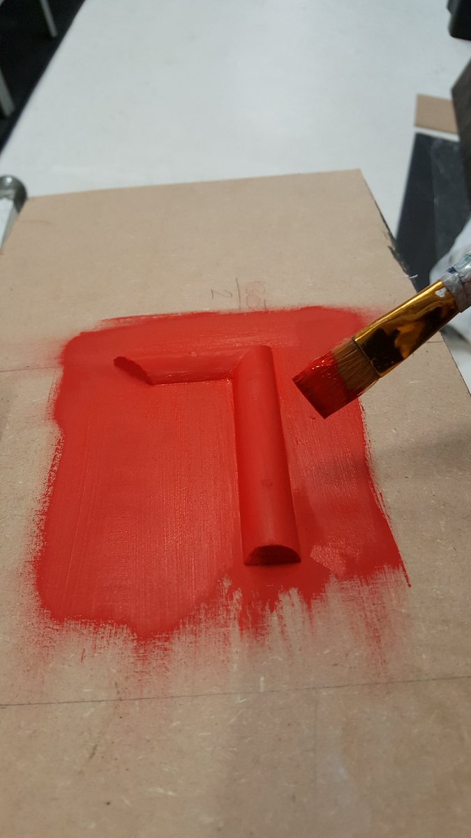 productionandy's tweet photo. First test with the moulding and the paint, now on to the real thing #unit12 #lift https://t.co/gVJWeN2H3G