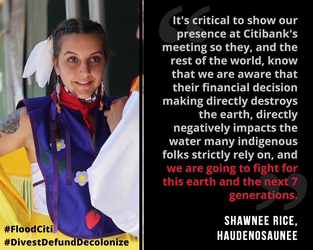 mountainkeeper's tweet photo. .@Citibank #DivestDefundDecolonize Now! #NoDAPL #MniWiconi #FloodCiti Stop funding fossil fuels. https://t.co/5lzcfAGUD4