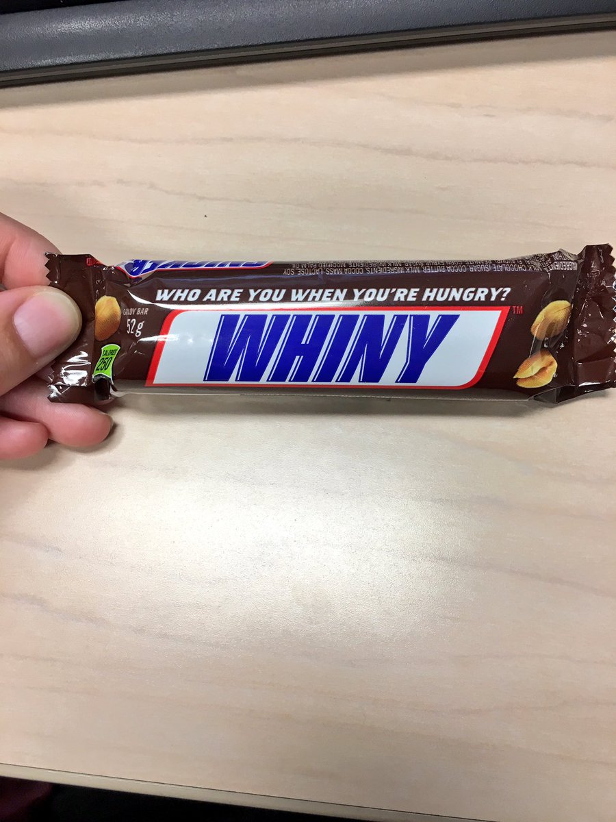 stillkelley's tweet photo. I'm Whiny when I'm hungry. Thanks @snickers for the afternoon pick me up! #Yourenotyouwhenyourehungry https://t.co/RMDLr61NMa