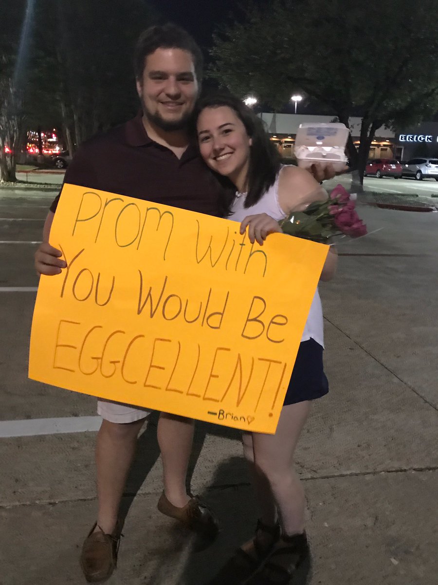 raynasaltzman's tweet photo. Prom with this guy is gonna be eggcellent!!! #goodpun #eggfun @briankaner1 https://t.co/Ls6PNCsdwc