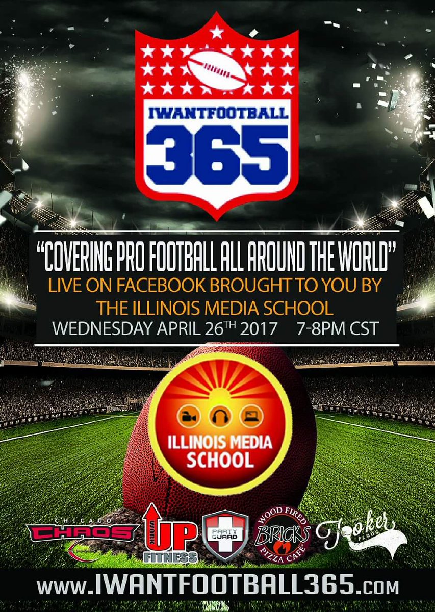 ChicagoChaos1's tweet photo. #IWantFootball365 is broadcasting LIVE on Facebook 7-8PM CST... #IllinoisMediaSchool @IMSLombard @SportsTownChi 

https://t.co/Mhc3KfOQt8 https://t.co/tWAcmjrBc0