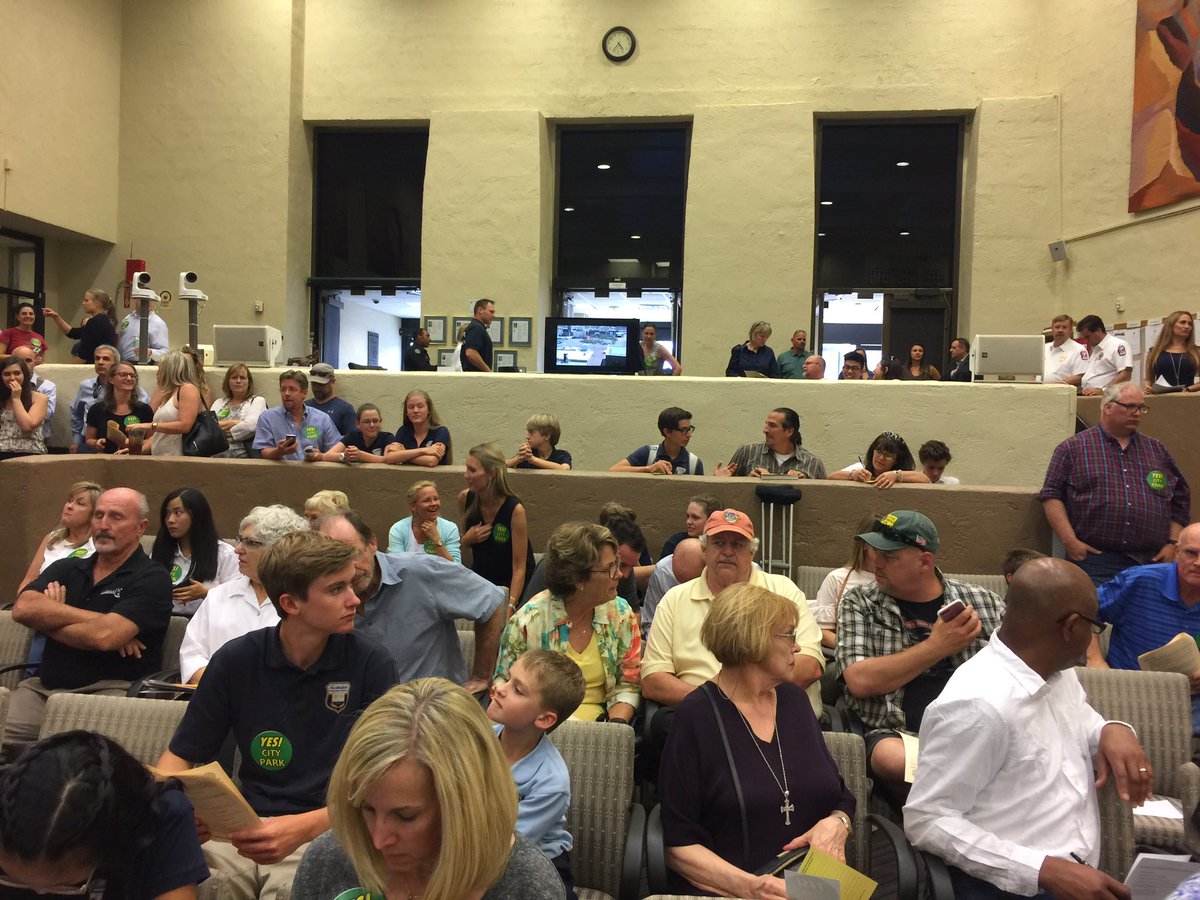 Spartan Football players are at the City Hall for the council meeting which is discussing the Scottsdale Park/Field! #SpartanPride