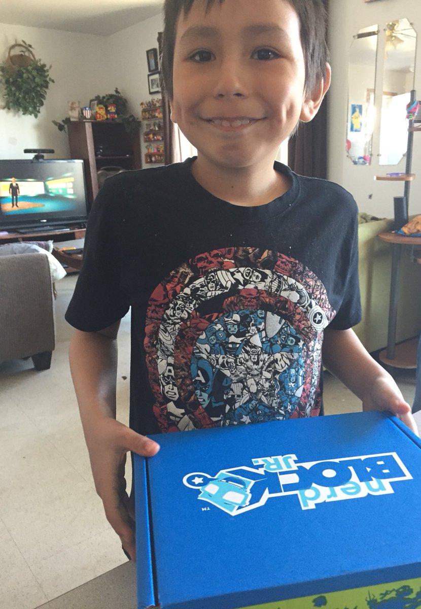 Arejayem15's tweet image. A very happy boy with his #NerdBlockJR 🤓 @NerdBlock