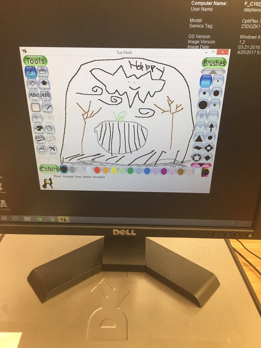 FortComputerLab's tweet image. Kindergarten is mastering our digital art skills and mouse skills! Let's be creators! @wrfortelem
