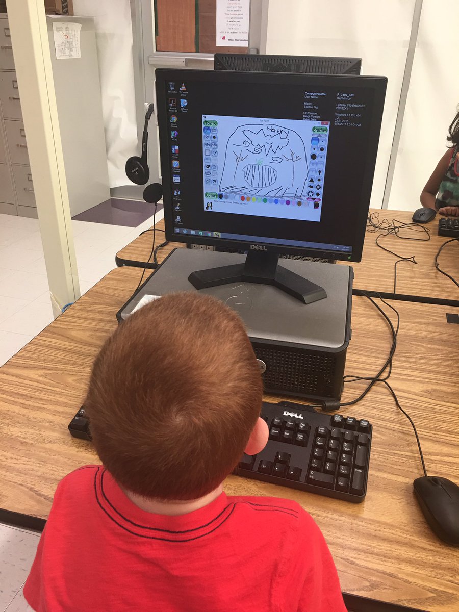 FortComputerLab's tweet image. Kindergarten is mastering our digital art skills and mouse skills! Let's be creators! @wrfortelem