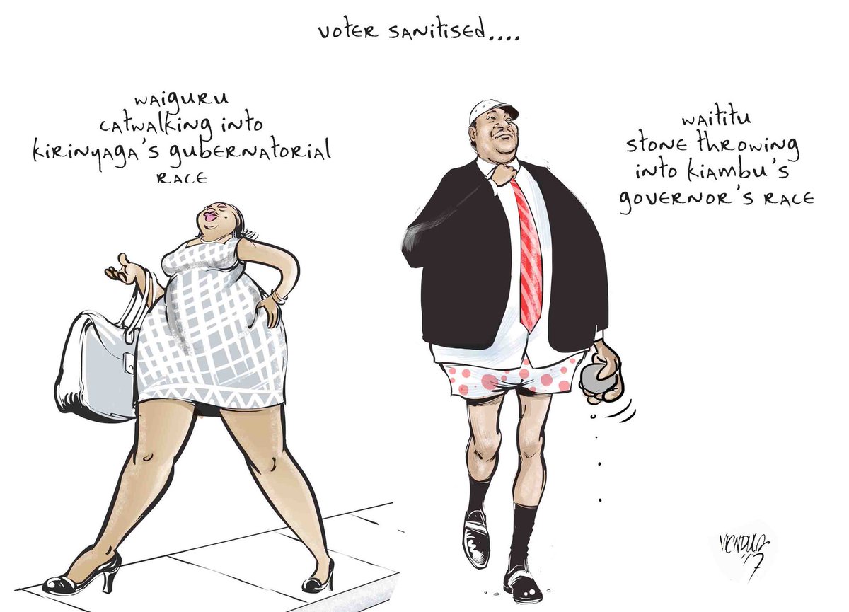 Image result for Cartoons of Ferdinand Waititu and his wife