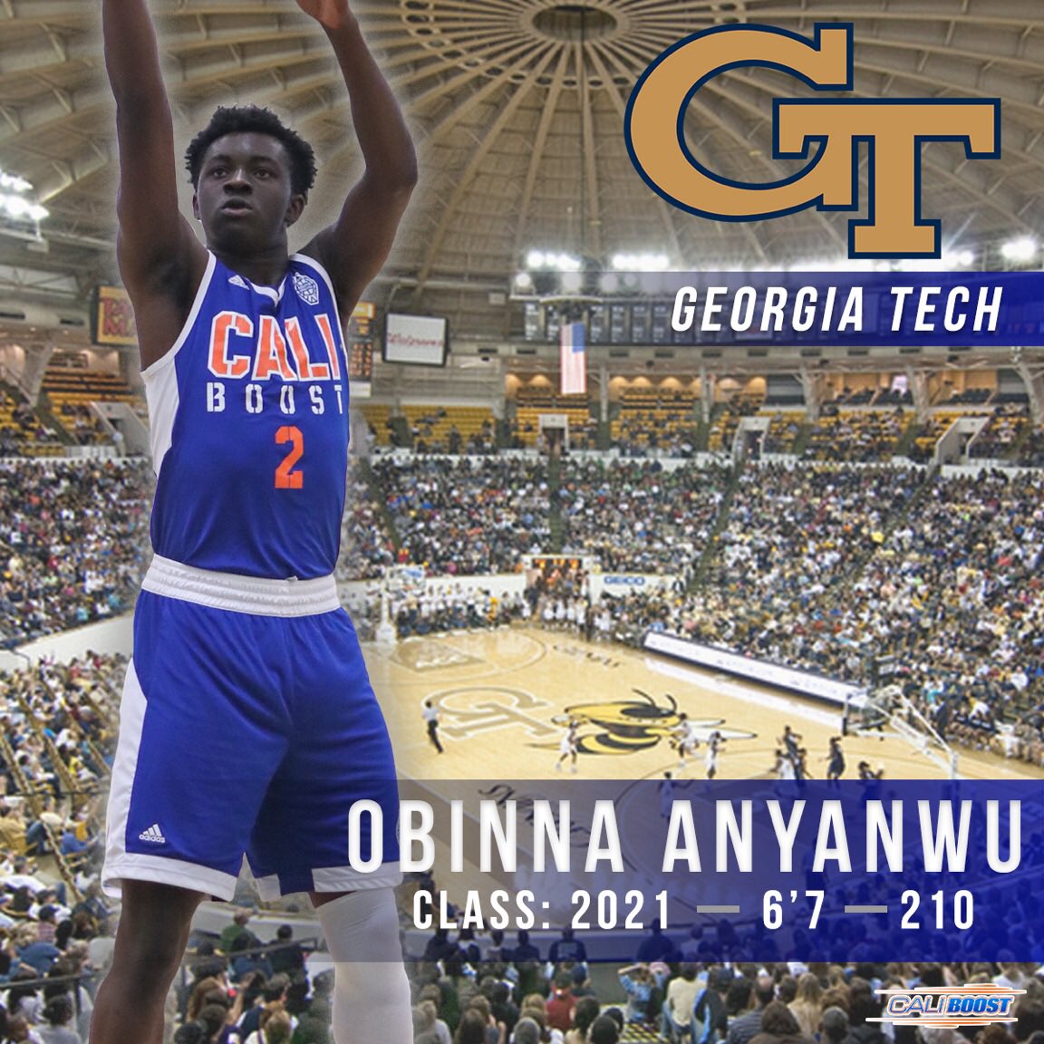 Coming off monster weekend in Dallas - @adidasUprising session 1, Georgia Tech Head Coach Josh Pastner has offered Cali Boost Obinna Anyanwu