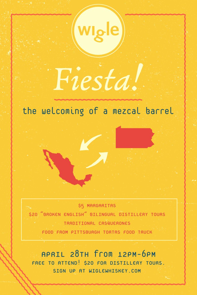 WigleWhiskey's tweet photo. Tour the distillery in "Broken Spanish" this Friday! $5 margs, @pghtortas, and casquerones. #lookemup https://t.co/OLuQdICefw https://t.co/ImxIfGZu16