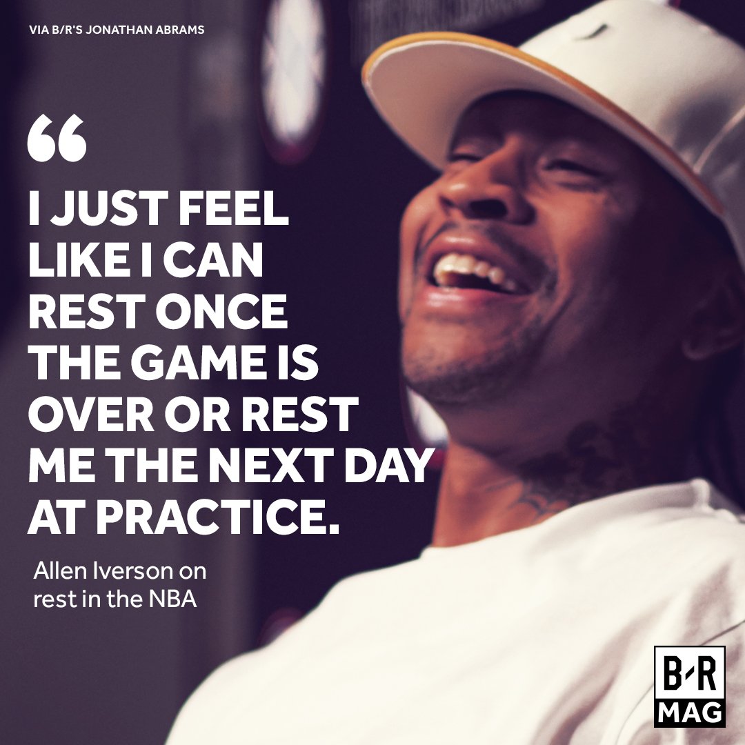 BleacherReport's tweet photo. Allen Iverson wouldn’t miss games if he were playing today #BRmag https://t.co/sVb4dx3inm https://t.co/DpvGjWJixX