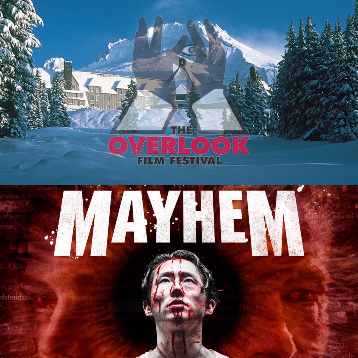 This weekend...#MAYHEM comes to the @overlookfilmfest! TWO SHOWS! More info: 
overlookfilmfest.com
@steveyeun @Sweaving @stevenbrand