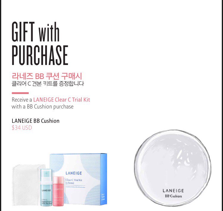 Aritaum is giving away a Laneige Clear C Trial Kit with a BB Cushion purchase this month only! Be sure to stop by Aritaum on the 1st floor!