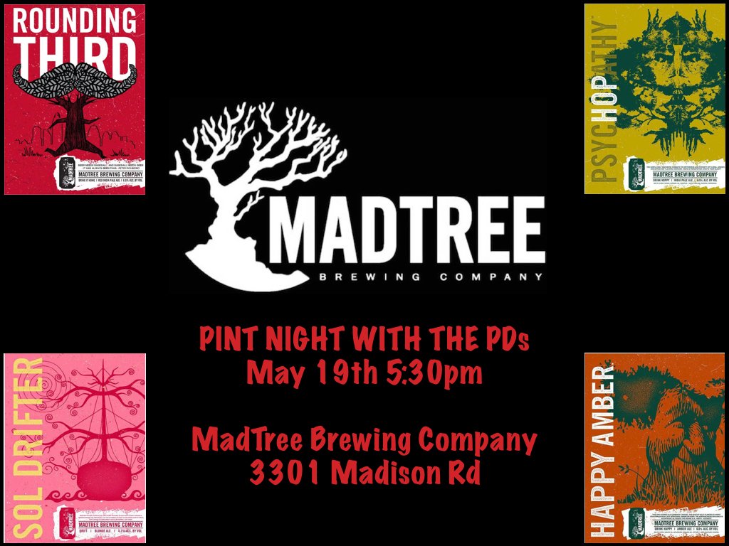 UCRadRes's tweet image. Don&apos;t say we didn&apos;t warn you!  #advancednotice #pintnight @MadTreeBrewing
