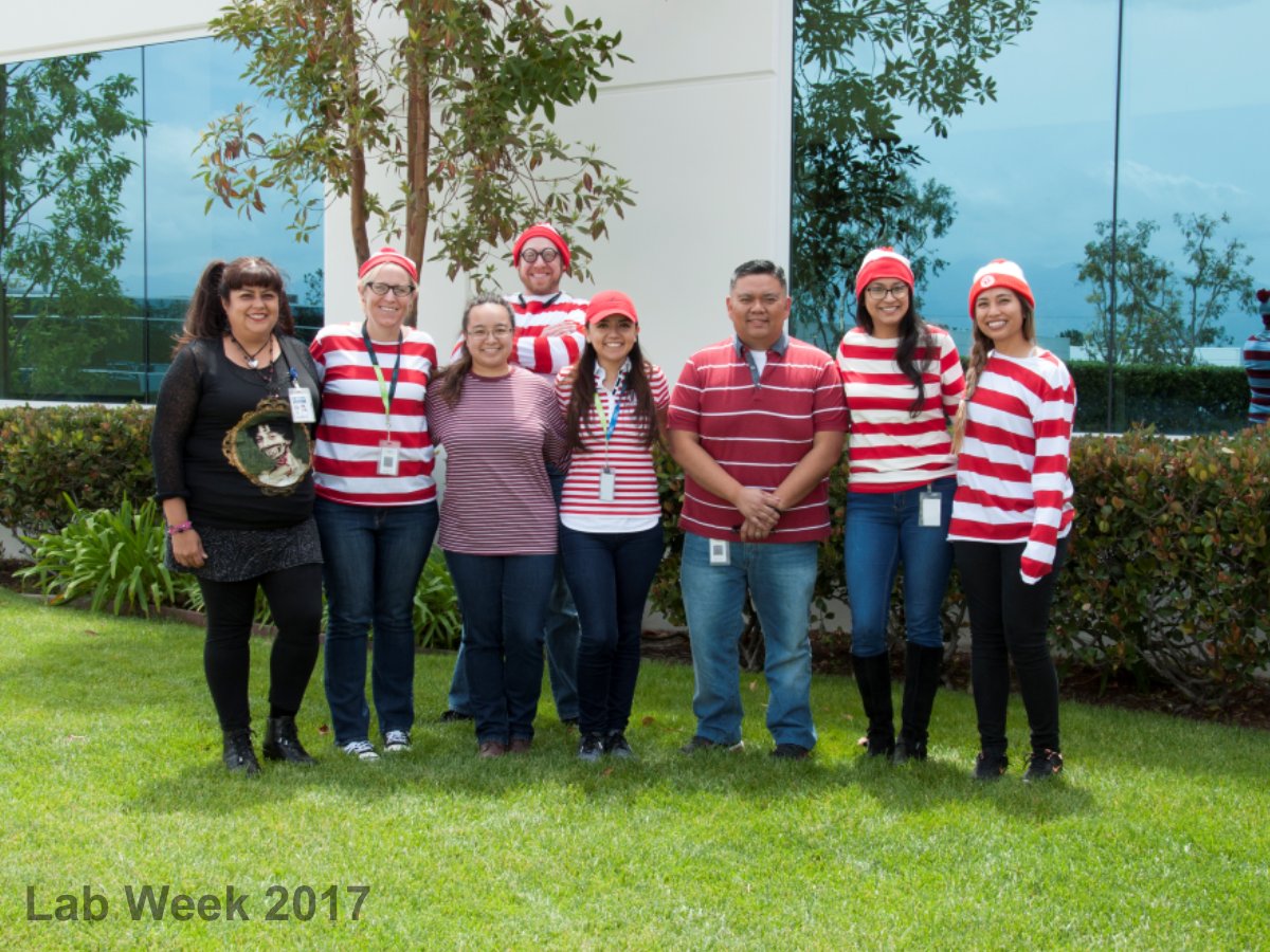 NeoGenomics's tweet photo. Our California team of Where's Waldo &amp; @NCIS_CBS inspired “detectives” are celebrating #LabWeek in style! #Lab4Life #MLPW2017 🕵️‍♀️ https://t.co/GuJOQZvRdI
