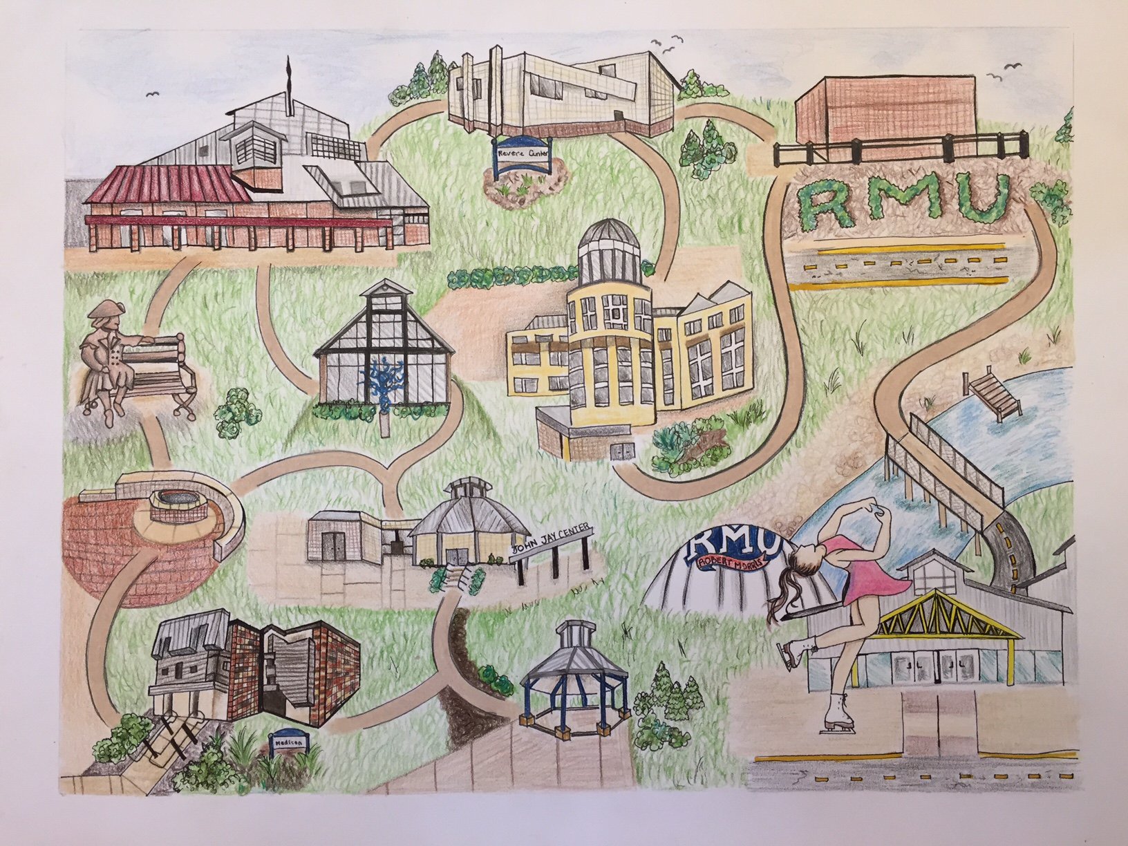 Robert Morris University Campus Map Robert Morris University On Twitter: "Rmu In Cartoon Format! Gianna  Catanzarite, A Sophomore Photography Major, Drew This Map Of Campus For A  Class Project! #Talent Https://T.co/C5Dujka1Ea" / Twitter