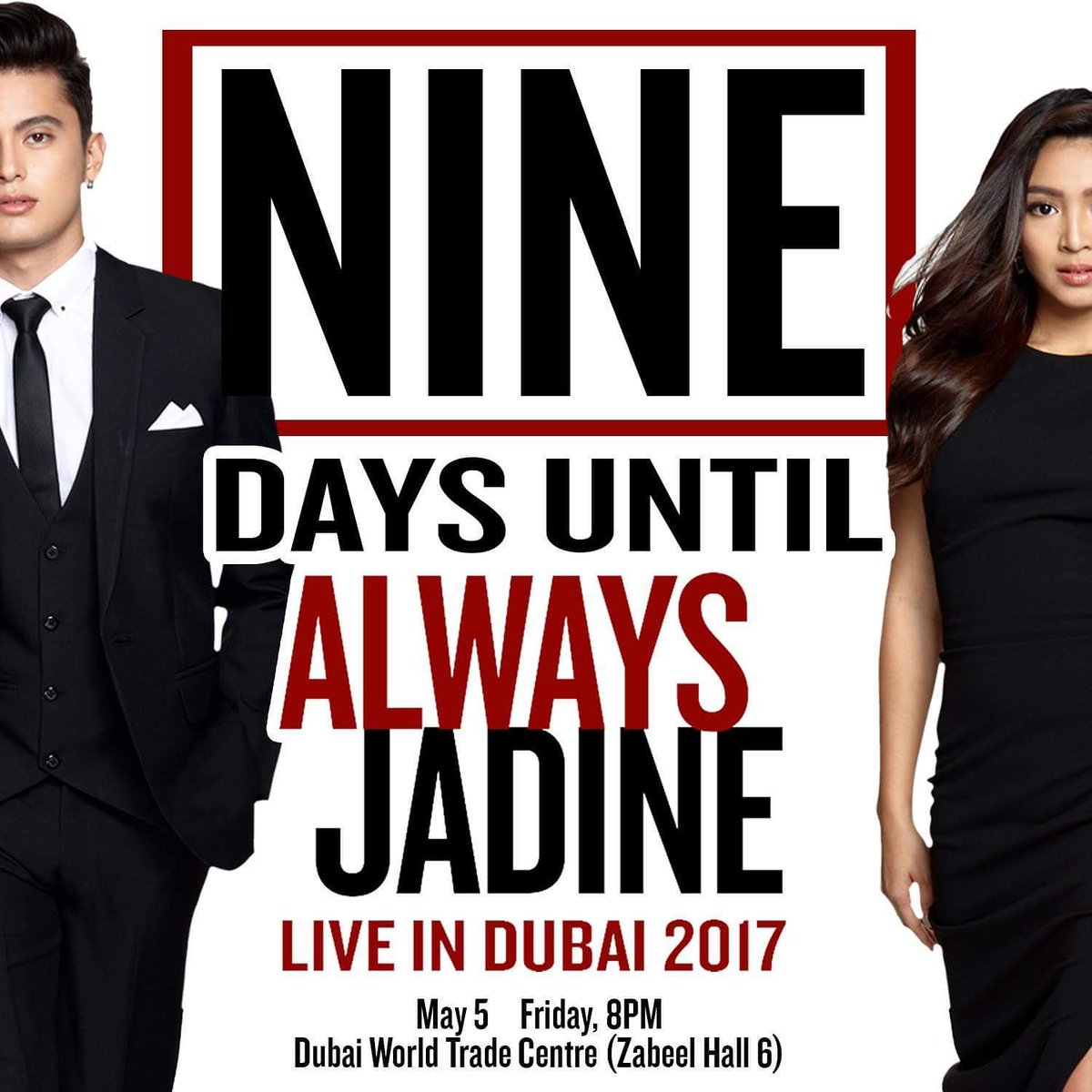 9 days more, Kabayan! Dubai, you're about to see JaDine once more! #AlwaysJaDineDubaiTour