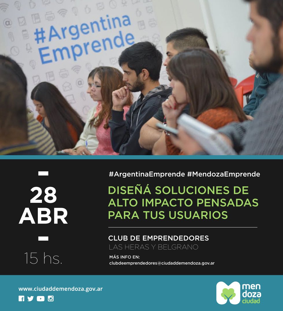 EMAMZA's tweet photo. ¡Sumate! #disingthinking en el Club de Emprendedores de la ciudad de Mendoza #ArgentinaEmprende #Mendozaemprende https://t.co/5A2p1HuH7n