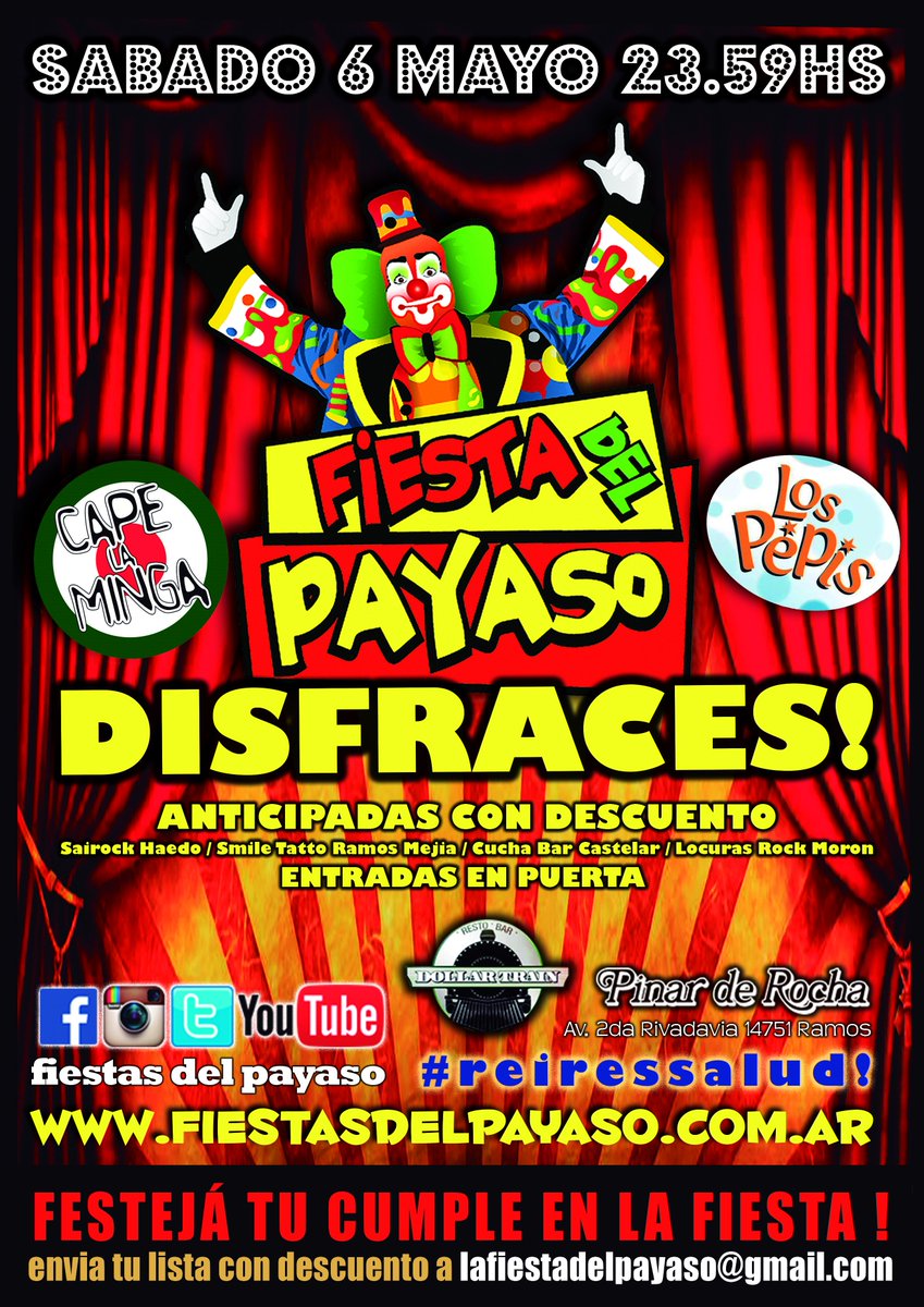 <a href="/fiestadelpayaso/">Fiestas Del Payaso!</a>  #Disfraces #Circo #shows #Fiesta #Payaso #Alegria