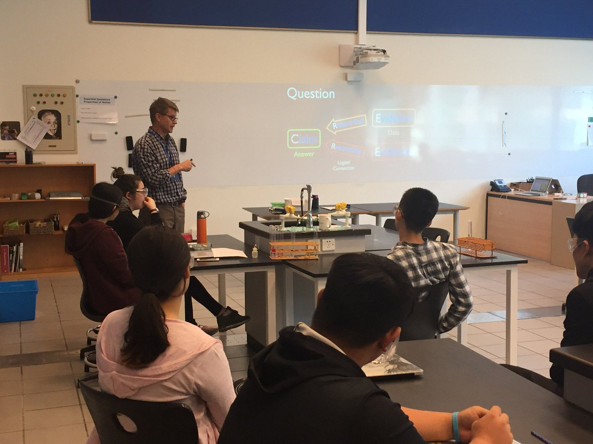 Paul Anderson team teaching Claim, Reasoning, and Evidence in HS Science class #Learnisb