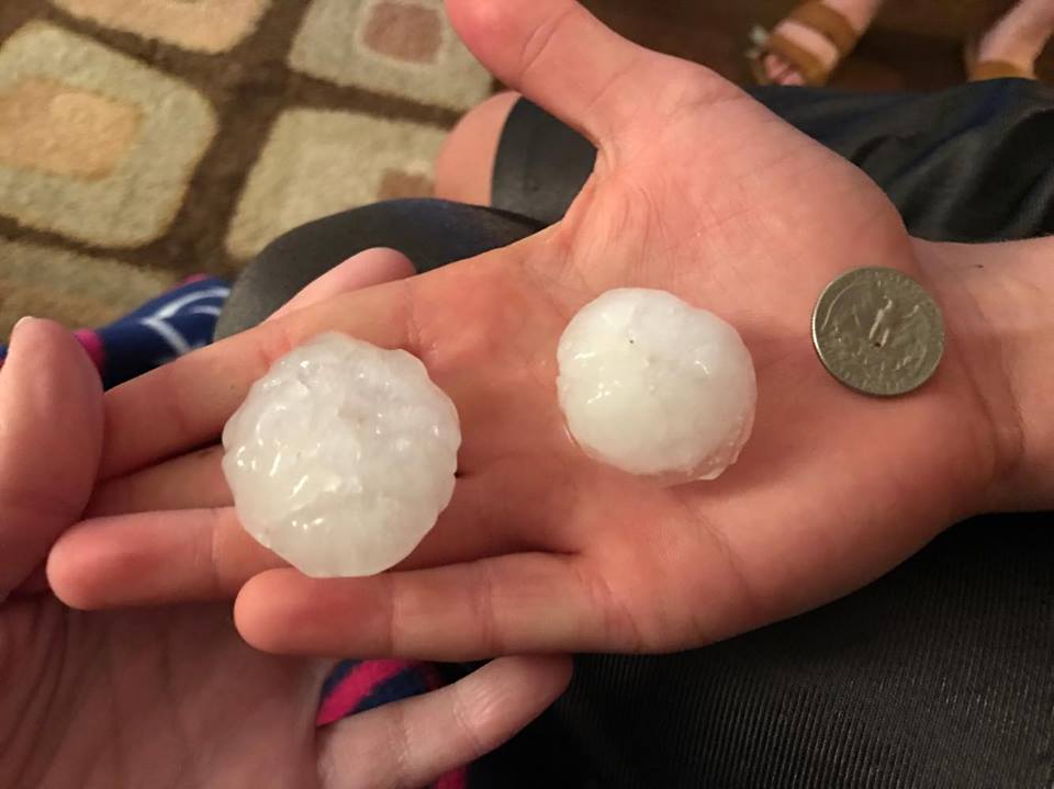 koconews's tweet image. A viewer sent in this hail picture from Cushing. #KOCOFirstAlert