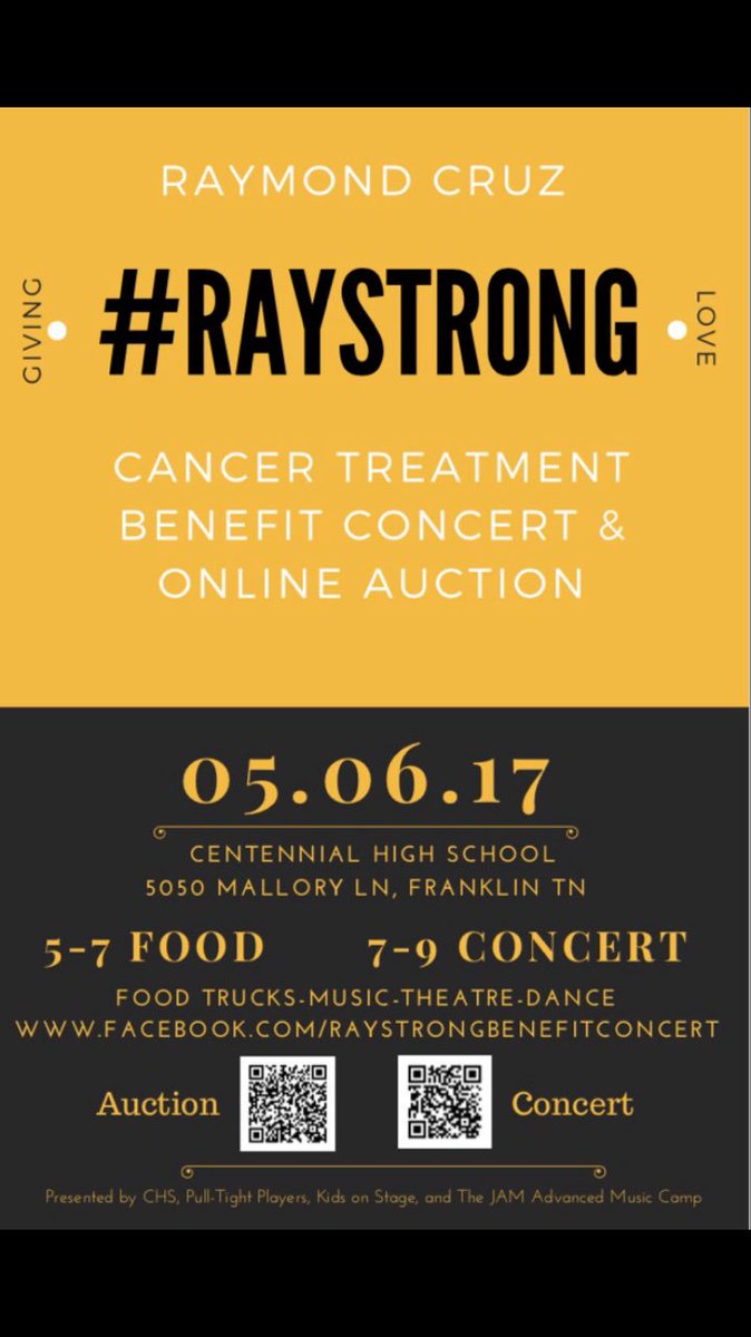 HEY EVERYONE MAKE SURE TO COME OUT TO SUPPORT RAY ON MAY 6TH AT THE FREE BENEFIT CONCERT! #raystrong ❤️