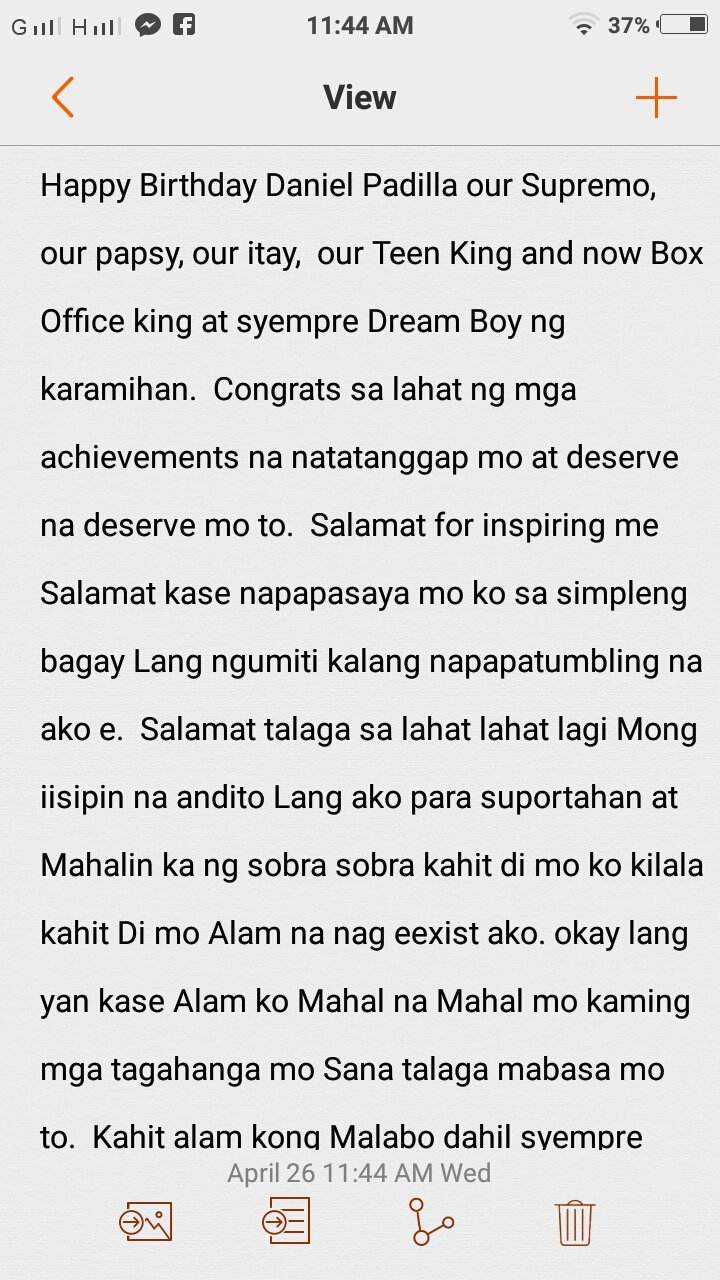  Sana mabasa mo to.  Happy Birthday Daniel Padilla  