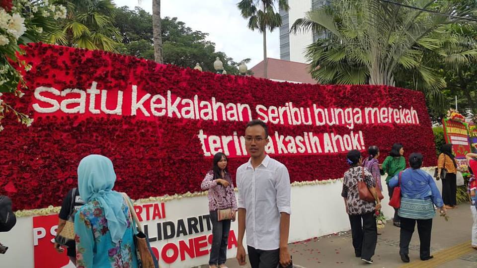 Karangan bunga untuk Ahok - Djarot