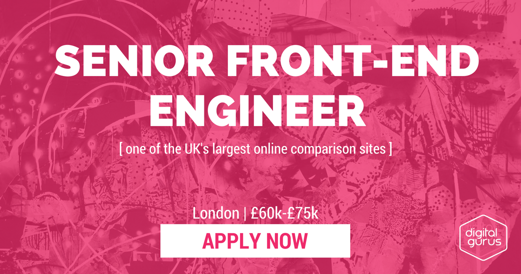 DigitalGurus's tweet image. NEW #SeniorFrontendEngineer JOB | £60k-£75k | London | bit.ly/2pdbFxF #digitalgurus #londonjobs #digitaljobs