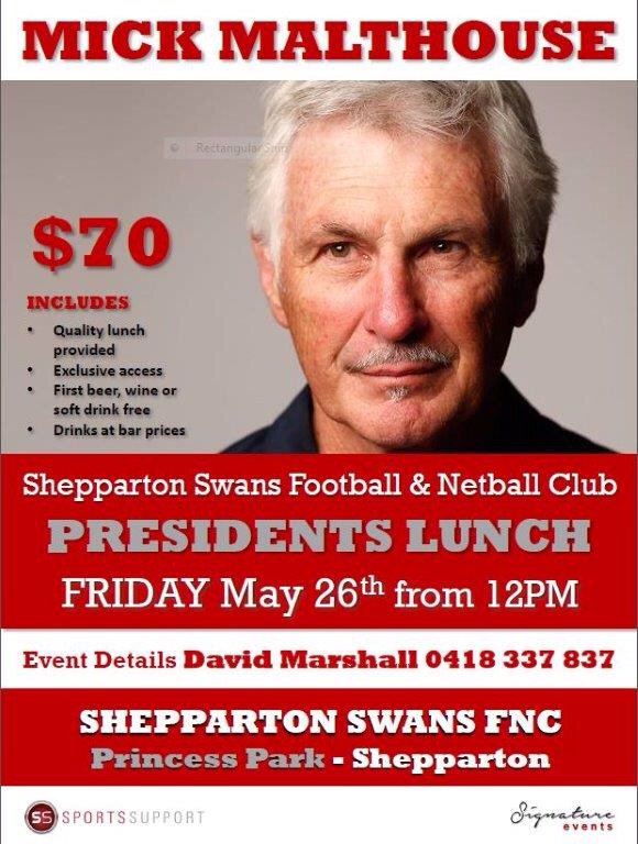 Presidents lunch 26th of May - get your tables organised.