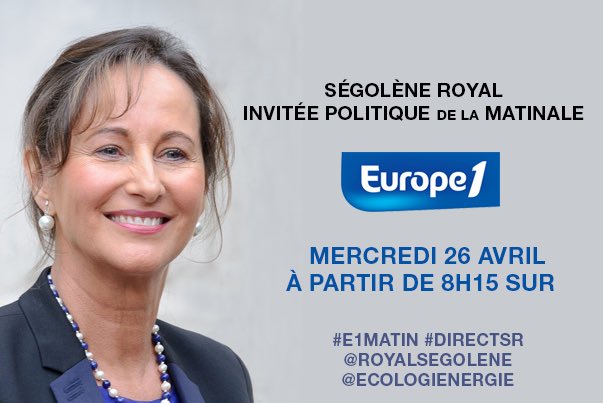 RoyalSegolene's tweet image. Invitée ce matin de la matinale @Europe1 à partir de 8h15 #E1Matin #DirectSR