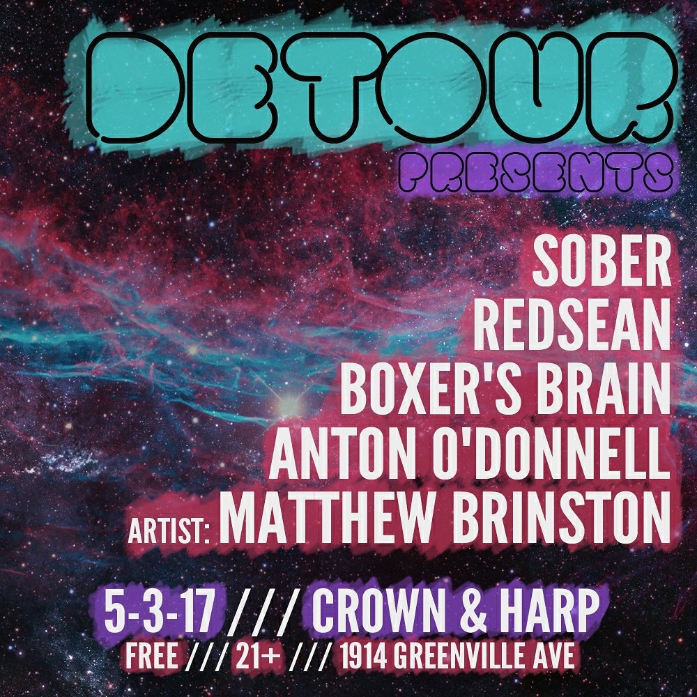 jtmudd's tweet photo. I'm bringing back #Detour Wed, 5/3 for the final week @crownandharp. @djsober x @redsean x @theboxersbrain x @matthewbrinston will bring 🔥! https://t.co/65CoP0cWKr