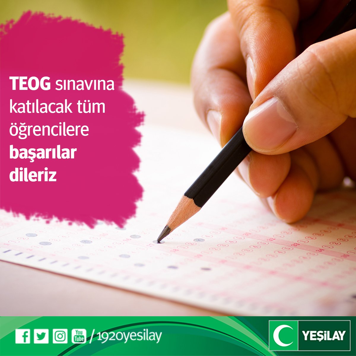 #TEOG sınavına katılacak tüm öğrecilere başarılar dileriz.