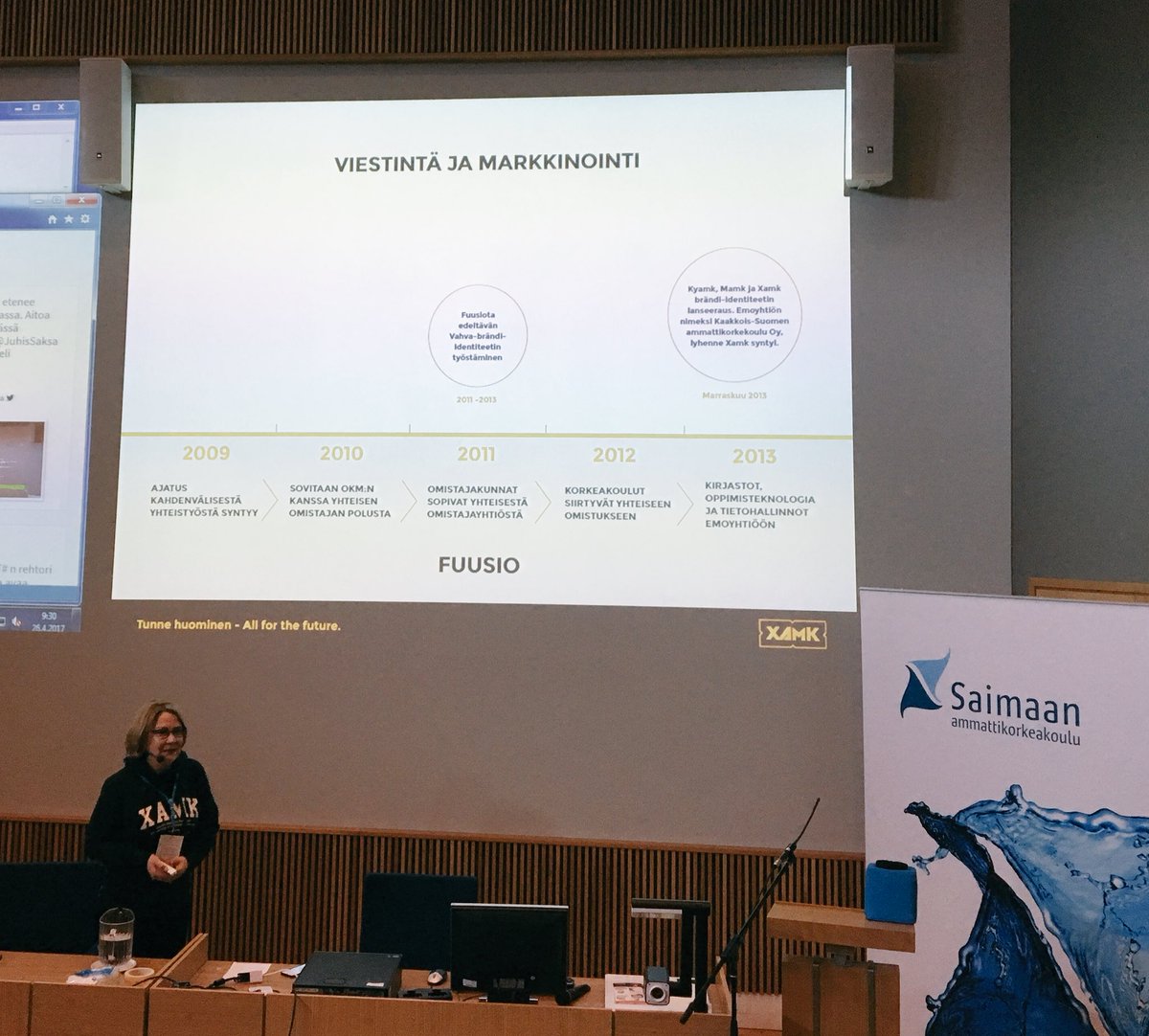 xamkfi's tweet image. #update2017 Viestintä- ja markkinointipäällikkömme @tiivi_pukkila kertoo #xamk lanseerauksesta. Monen vuoden projekti.