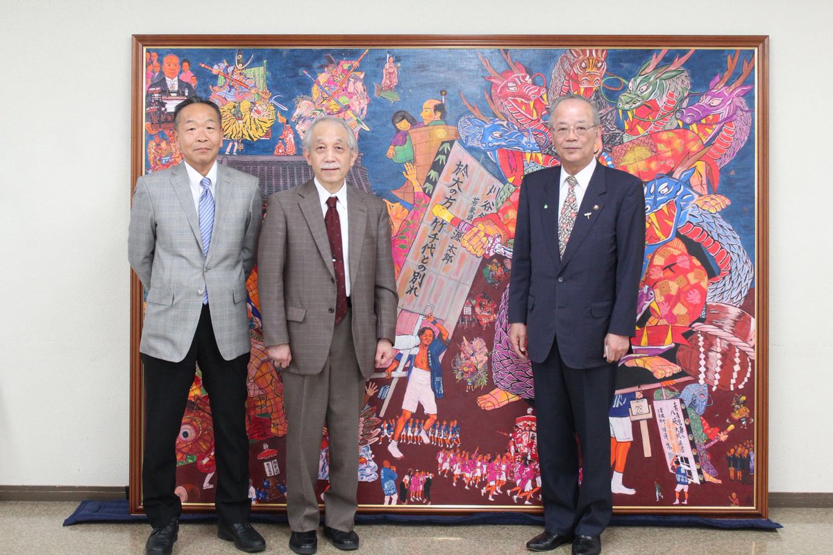 赤絵の巨匠　斎藤吾朗画伯作品「天橋立　籠神社みあれ藤祭」 県の無形民俗文化財「万燈祭」を描いた斎藤吾朗氏の油絵《三河刈谷の万