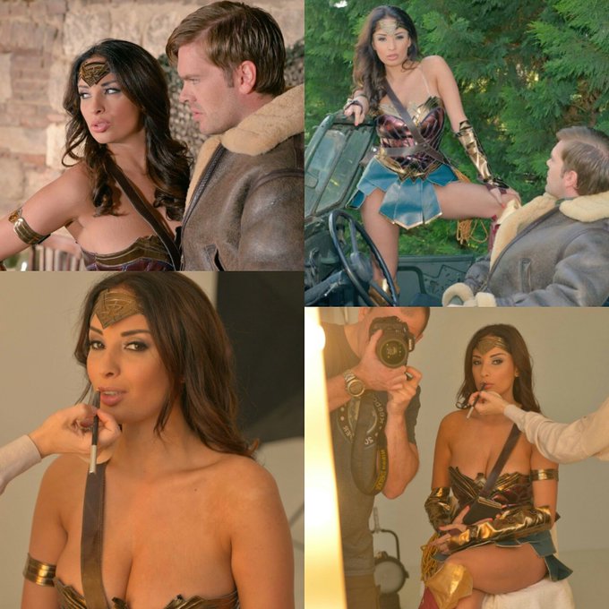 Backstage pixs from my shoot yesterday for @DDFNetwork with @RyanRyderxxx ?? #WonderWoman #pornparody